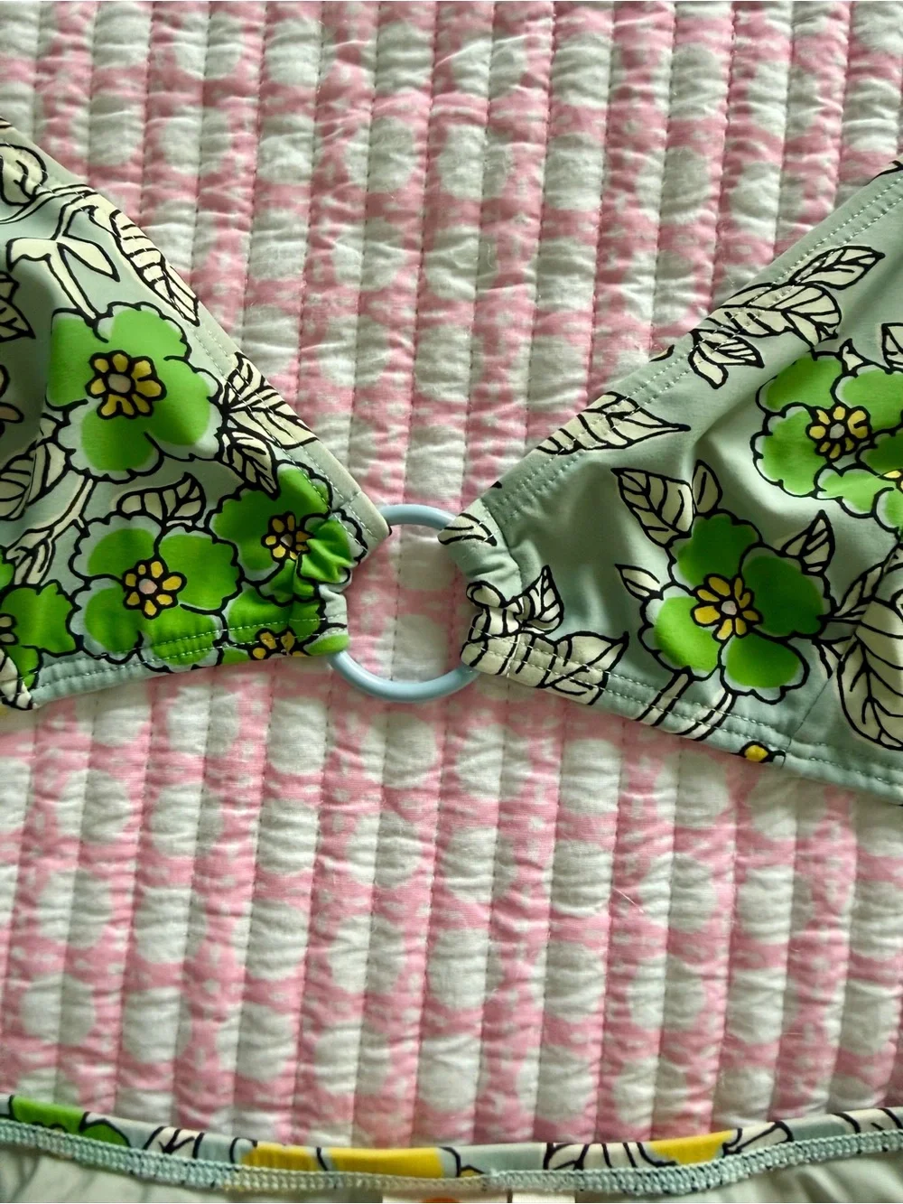 Tory Burch Floral Bikini Set in Mint Green and Lime